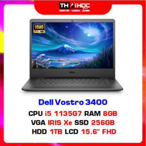 Laptop Dell Vostro 3400 (Core™ i5-1135G7 | 8GB | 256GB + 1TB | Intel® UHD | 14.0-inch FHD | Win 11 | Office | Đen)